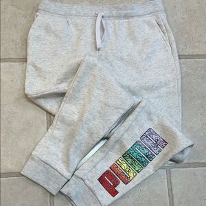 Puma Gray Sweatpants with Elastic Waistband and Tapered Leg